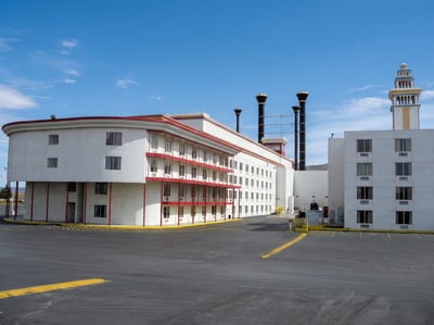 West pool parking entrance